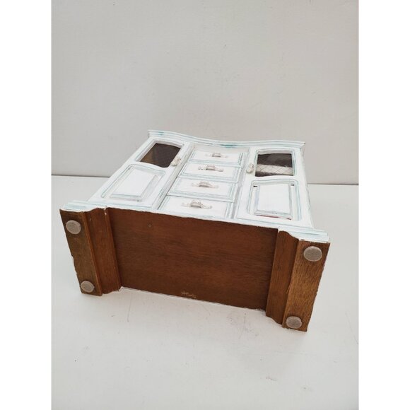 Vintage Gunther Mele 1970's wooden jewelry box. Jewellery with drawers . Vintage - Picture 5 of 10
